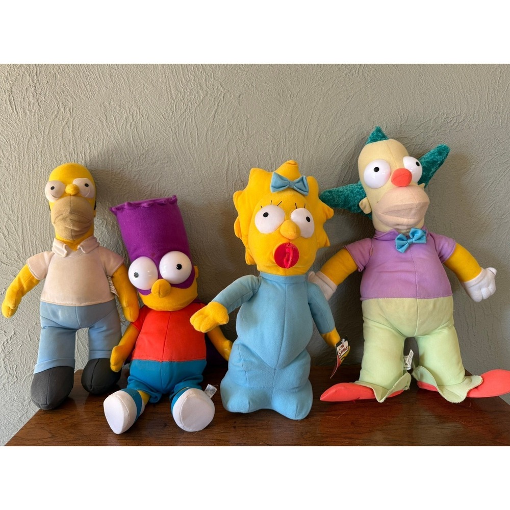 The Simpsons Plush Lot 2005 Homer Bart Maggie Krusty Clown Stuffed Toy Vintage